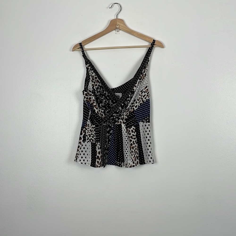 Cabi Babydoll spaghetti strap V neck crossover Cami tank Womens 2 Pullover